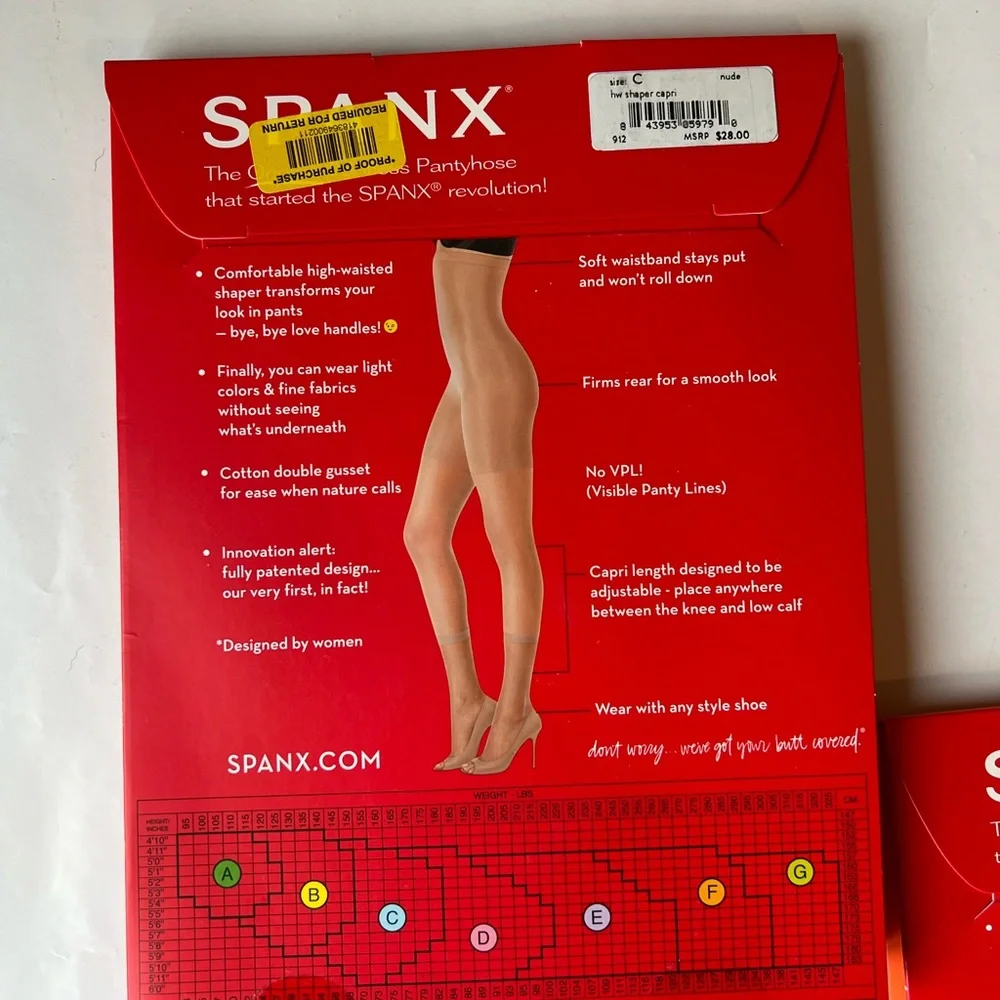 Spanx Pantyhose - 3 Pairs - Size C